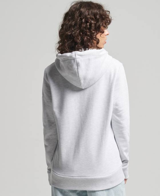 Superdry hanorac cu logo neperiat îmbrăcăminte gri deschis femei JX0Z3481