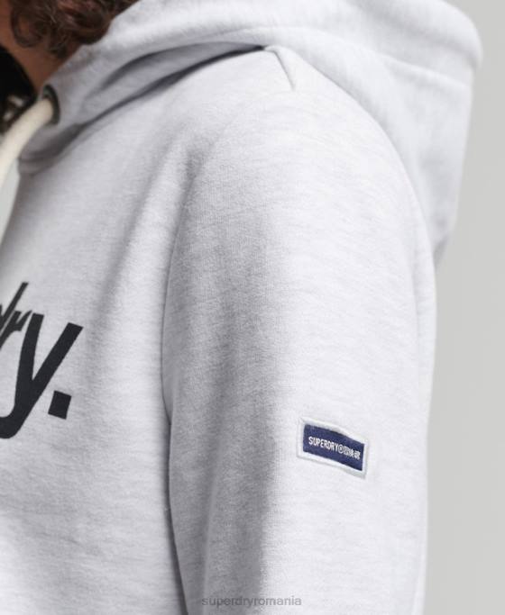 Superdry hanorac cu logo neperiat îmbrăcăminte gri deschis femei JX0Z3481