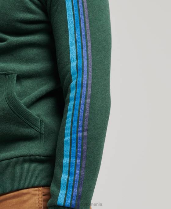 Superdry hanorac cu logo-ul cu mânecă cali cu dungi îmbrăcăminte verde bărbați JX0Z879