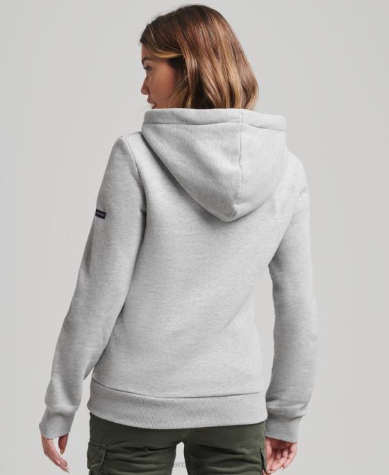 Superdry hanorac cu logo-ul curcubeu brodat îmbrăcăminte gri femei JX0Z3446