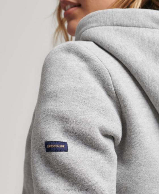 Superdry hanorac cu logo-ul curcubeu brodat îmbrăcăminte gri femei JX0Z3446