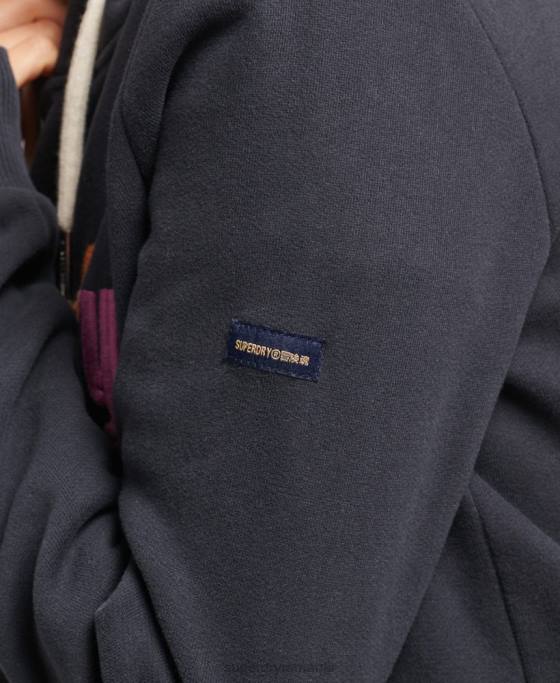 Superdry hanorac cu logo-ul curcubeu brodat îmbrăcăminte marina femei JX0Z3428