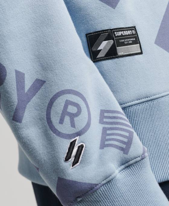 Superdry hanorac cu logo-ul de bază cu imprimeu peste tot îmbrăcăminte albastru bărbați JX0Z3458