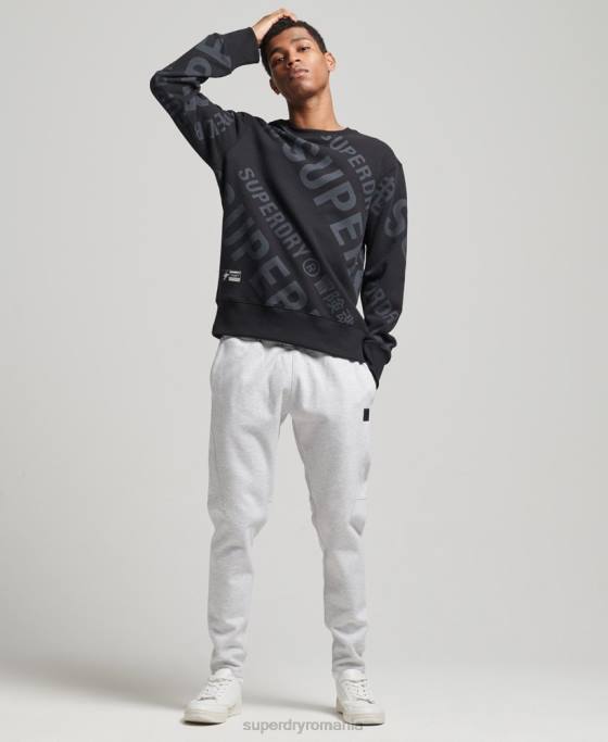 Superdry hanorac cu logo-ul de bază cu imprimeu peste tot îmbrăcăminte negru bărbați JX0Z5802