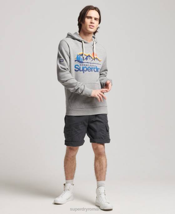 Superdry hanorac cu logo-ul de bază pentru exterior îmbrăcăminte gri deschis bărbați JX0Z5129
