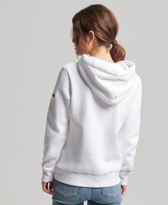 Superdry hanorac cu logo-ul de bază îmbrăcăminte alb femei JX0Z3466