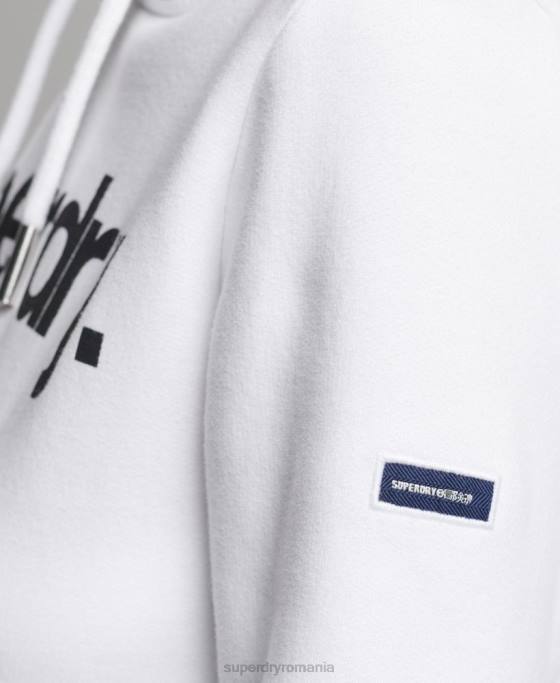 Superdry hanorac cu logo-ul de bază îmbrăcăminte alb femei JX0Z3466