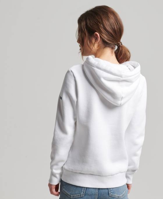 Superdry hanorac cu logo-ul de bază îmbrăcăminte alb femei JX0Z3484