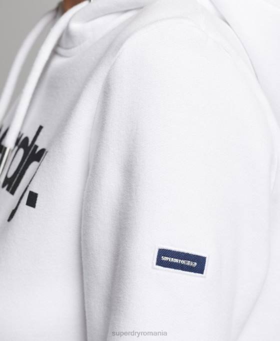 Superdry hanorac cu logo-ul de bază îmbrăcăminte alb femei JX0Z3484
