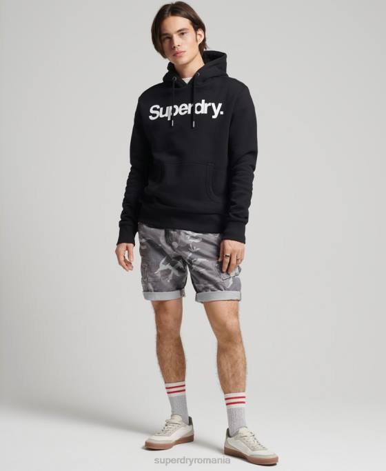 Superdry hanorac cu logo-ul de bază îmbrăcăminte negru bărbați JX0Z5196