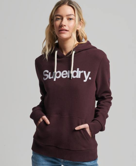 Superdry hanorac cu logo-ul de bază îmbrăcăminte roșu femei JX0Z3474