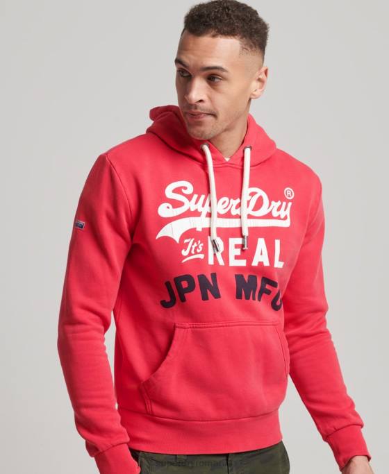 Superdry hanorac cu logo vintage american classics îmbrăcăminte roșu bărbați JX0Z894