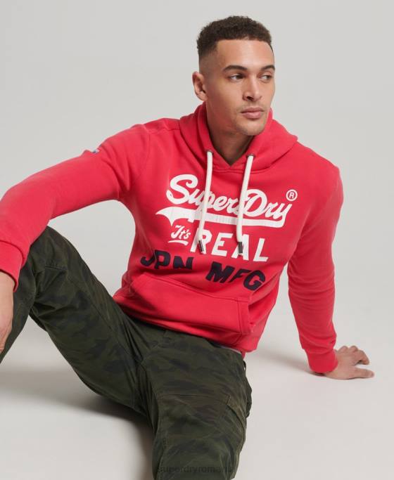 Superdry hanorac cu logo vintage american classics îmbrăcăminte roșu bărbați JX0Z894