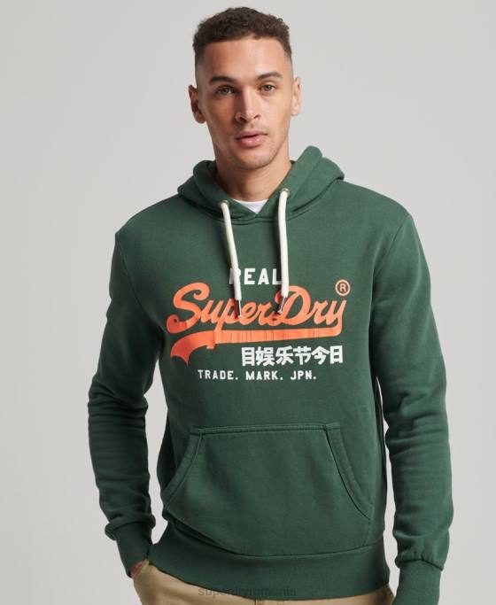 Superdry hanorac cu logo vintage american classics îmbrăcăminte verde bărbați JX0Z808