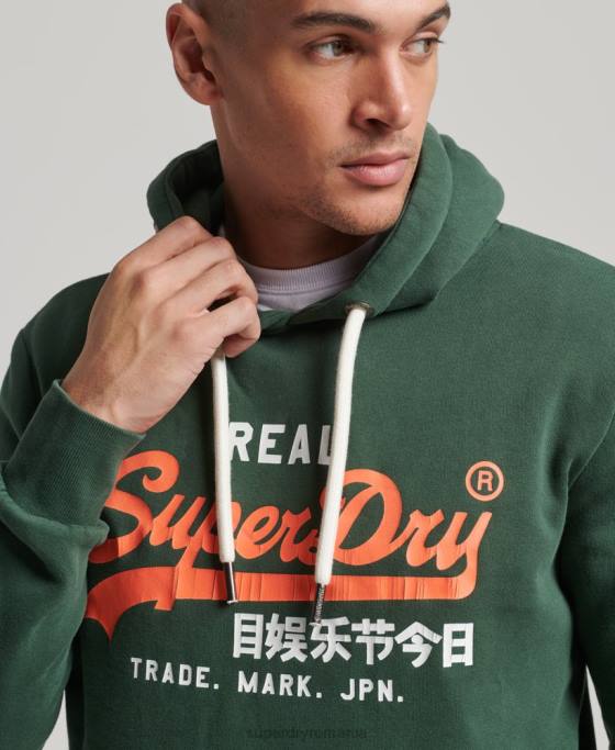Superdry hanorac cu logo vintage american classics îmbrăcăminte verde bărbați JX0Z808