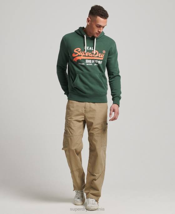 Superdry hanorac cu logo vintage american classics îmbrăcăminte verde bărbați JX0Z808