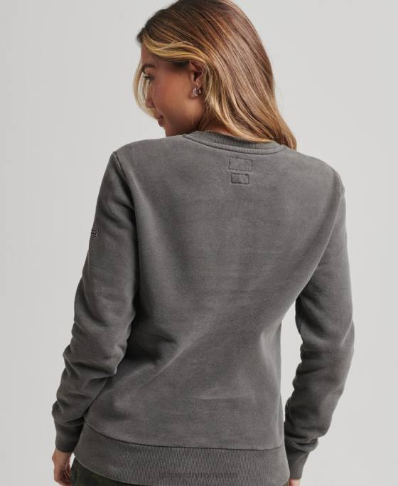 Superdry hanorac cu logo vintage borough crew îmbrăcăminte gri inchis femei JX0Z5910