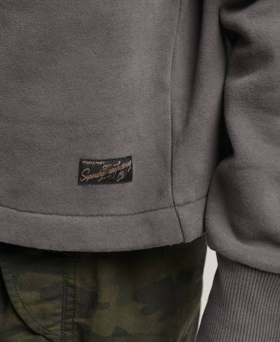 Superdry hanorac cu logo vintage box fit îmbrăcăminte gri inchis femei JX0Z5764