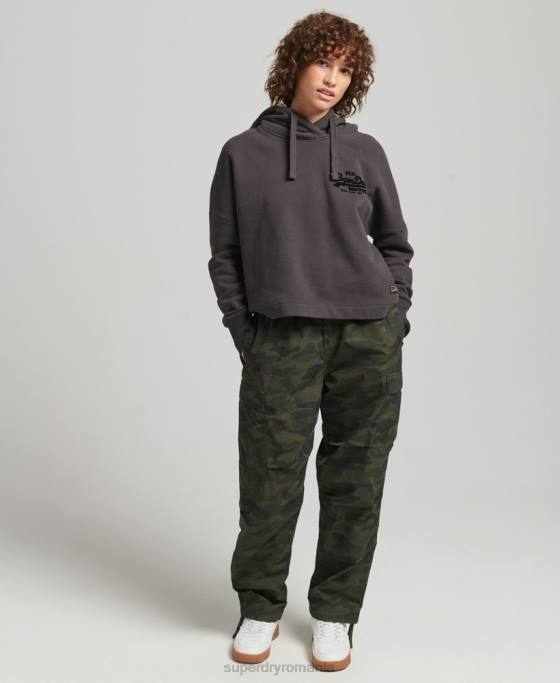 Superdry hanorac cu logo vintage box fit îmbrăcăminte maro femei JX0Z6067