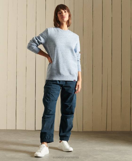 Superdry hanorac cu logo vintage din bumbac organic îmbrăcăminte albastru deschis femei JX0Z5831