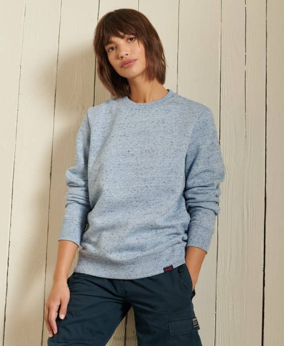 Superdry hanorac cu logo vintage din bumbac organic îmbrăcăminte albastru deschis femei JX0Z5831