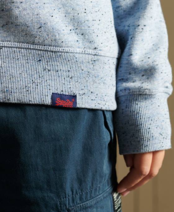 Superdry hanorac cu logo vintage din bumbac organic îmbrăcăminte albastru deschis femei JX0Z5831