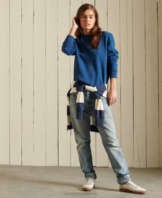 Superdry hanorac cu logo vintage din bumbac organic îmbrăcăminte albastru femei JX0Z6092