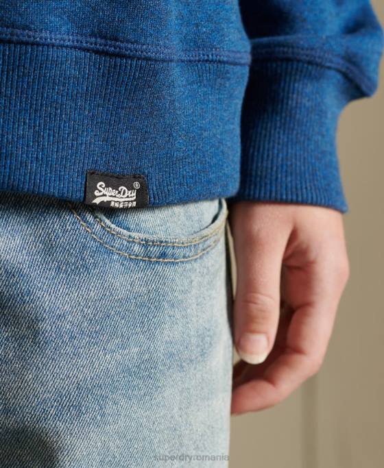 Superdry hanorac cu logo vintage din bumbac organic îmbrăcăminte albastru femei JX0Z6092