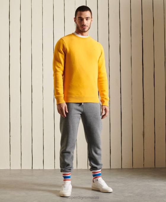 Superdry hanorac cu logo vintage din bumbac organic îmbrăcăminte galben bărbați JX0Z5046