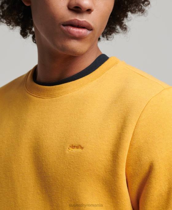 Superdry hanorac cu logo vintage din bumbac organic îmbrăcăminte galben bărbați JX0Z5068