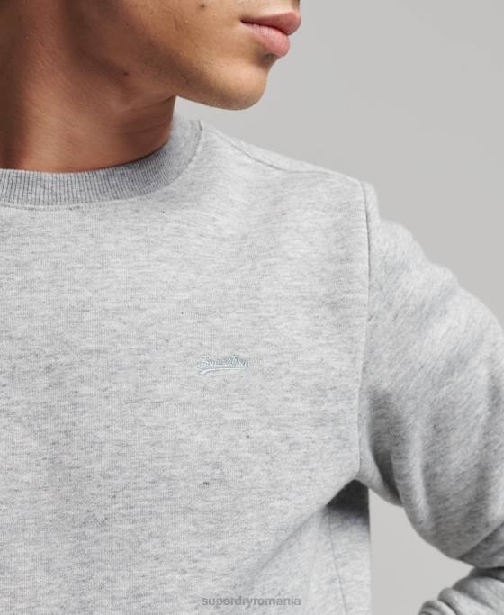 Superdry hanorac cu logo vintage din bumbac organic îmbrăcăminte gri bărbați JX0Z528