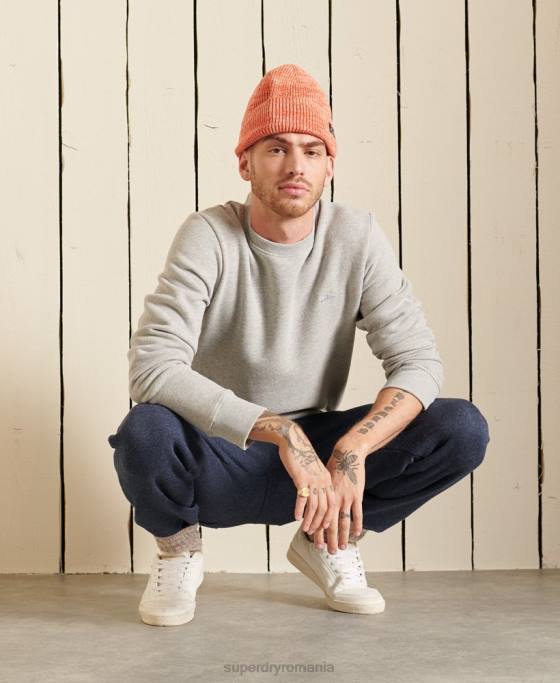 Superdry hanorac cu logo vintage din bumbac organic îmbrăcăminte gri bărbați JX0Z663