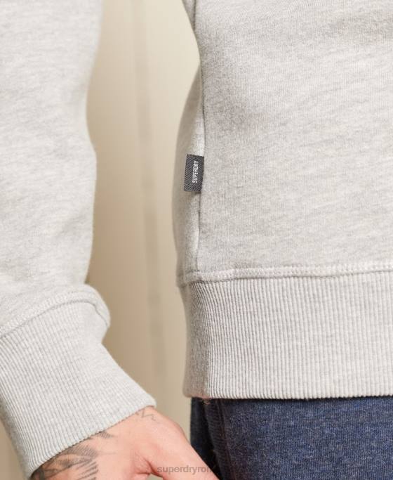 Superdry hanorac cu logo vintage din bumbac organic îmbrăcăminte gri bărbați JX0Z663