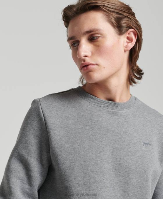 Superdry hanorac cu logo vintage din bumbac organic îmbrăcăminte gri bărbați JX0Z863