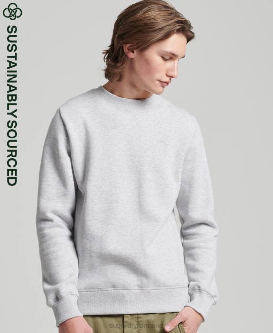 Superdry hanorac cu logo vintage din bumbac organic îmbrăcăminte gri deschis bărbați JX0Z678
