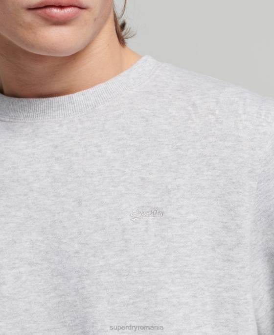 Superdry hanorac cu logo vintage din bumbac organic îmbrăcăminte gri deschis bărbați JX0Z678