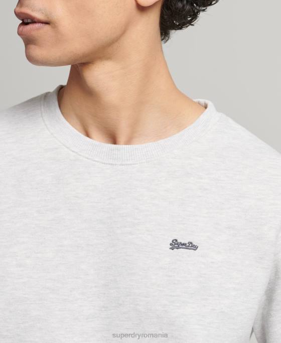 Superdry hanorac cu logo vintage din bumbac organic îmbrăcăminte gri deschis bărbați JX0Z772
