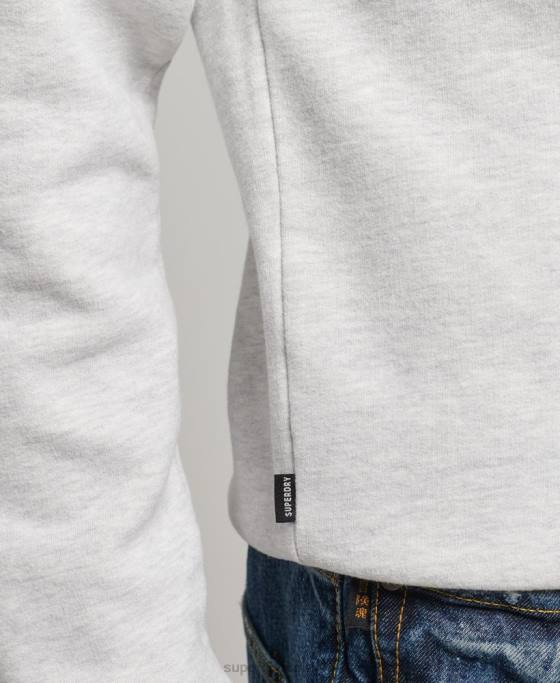 Superdry hanorac cu logo vintage din bumbac organic îmbrăcăminte gri deschis bărbați JX0Z772