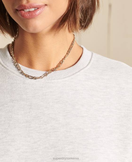 Superdry hanorac cu logo vintage din bumbac organic îmbrăcăminte gri deschis femei JX0Z5800