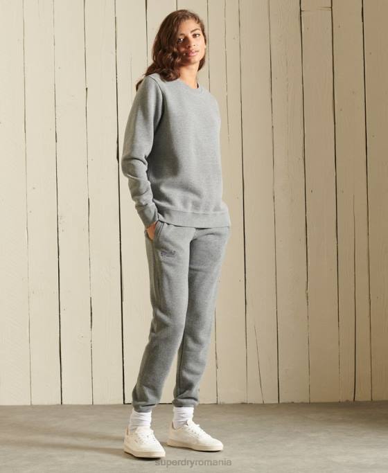 Superdry hanorac cu logo vintage din bumbac organic îmbrăcăminte gri femei JX0Z5798