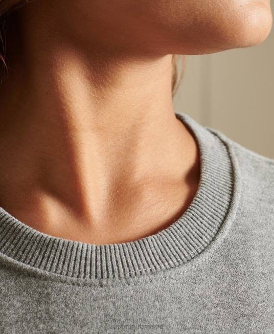 Superdry hanorac cu logo vintage din bumbac organic îmbrăcăminte gri femei JX0Z5798