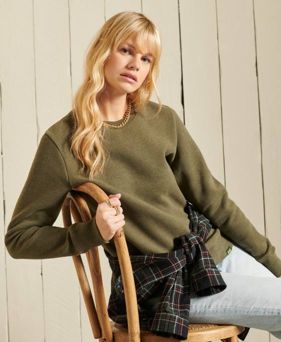 Superdry hanorac cu logo vintage din bumbac organic îmbrăcăminte kaki femei JX0Z3494