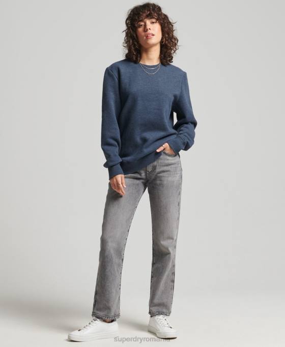 Superdry hanorac cu logo vintage din bumbac organic îmbrăcăminte marina femei JX0Z5769