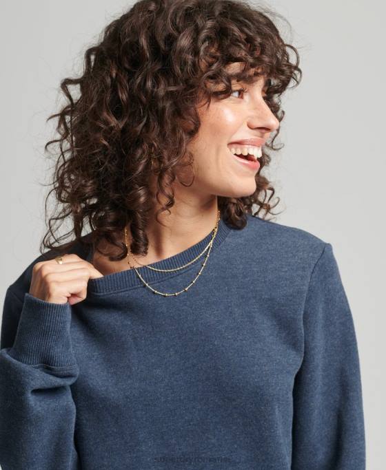 Superdry hanorac cu logo vintage din bumbac organic îmbrăcăminte marina femei JX0Z5769