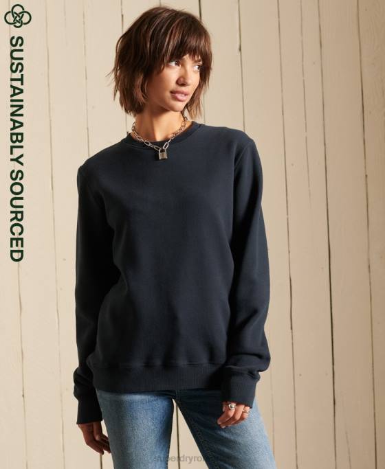 Superdry hanorac cu logo vintage din bumbac organic îmbrăcăminte marina femei JX0Z6017