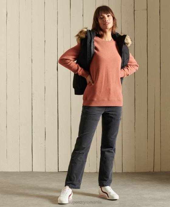 Superdry hanorac cu logo vintage din bumbac organic îmbrăcăminte maro femei JX0Z6139