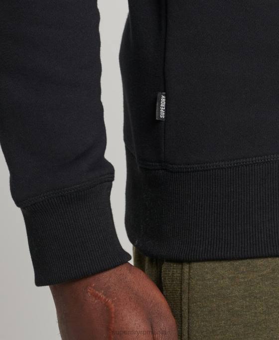 Superdry hanorac cu logo vintage din bumbac organic îmbrăcăminte negru bărbați JX0Z527