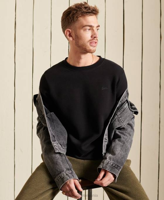 Superdry hanorac cu logo vintage din bumbac organic îmbrăcăminte negru bărbați JX0Z771