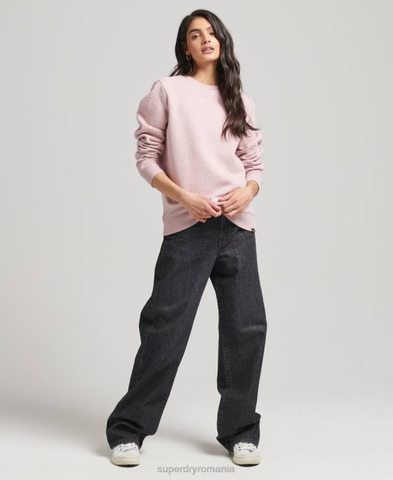 Superdry hanorac cu logo vintage din bumbac organic îmbrăcăminte roz femei JX0Z5762