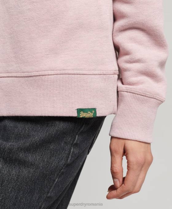 Superdry hanorac cu logo vintage din bumbac organic îmbrăcăminte roz femei JX0Z5762